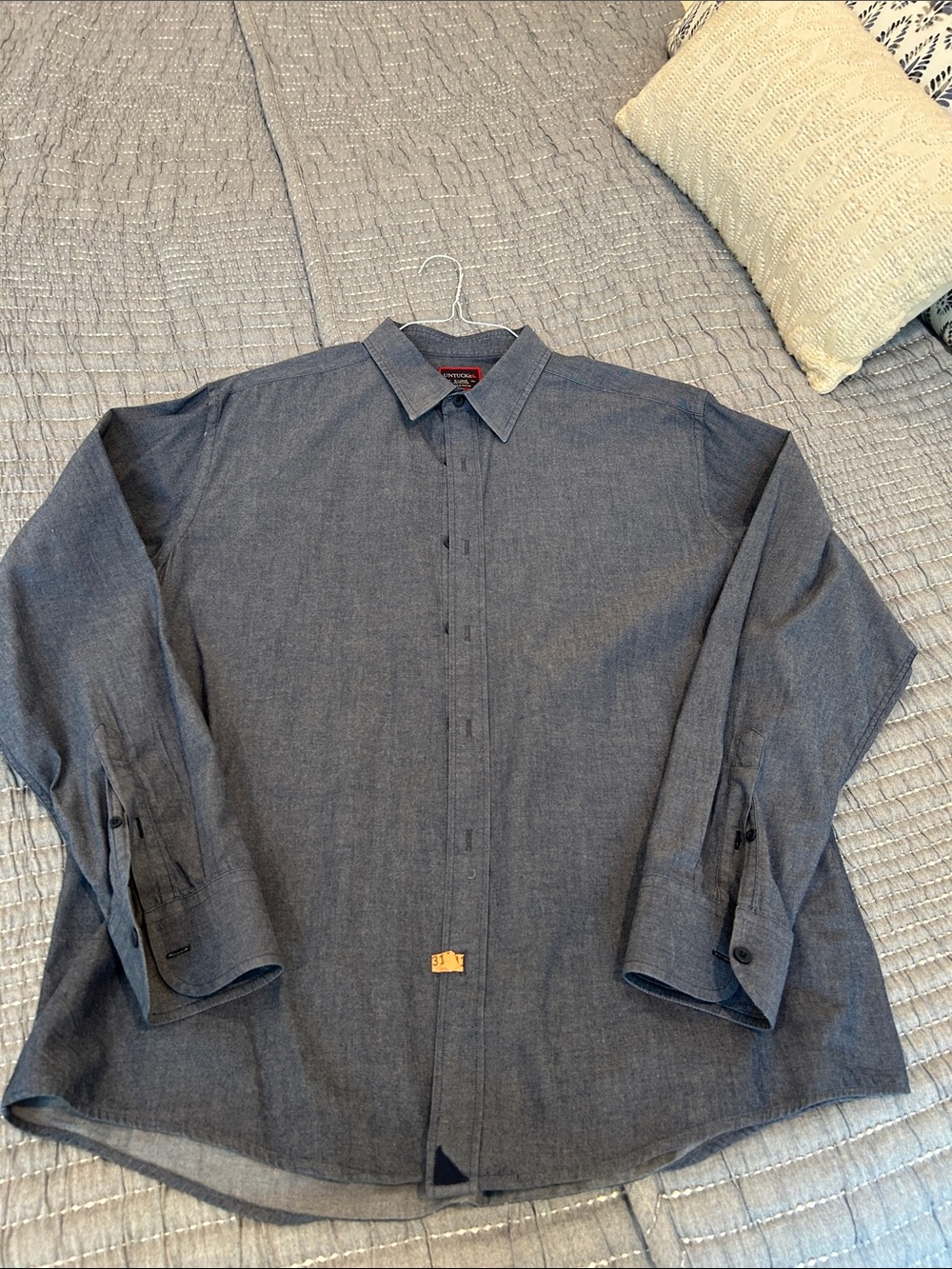 UNTUCKit Men's Slate Blue Long-Sleeve Button-Down Shirt